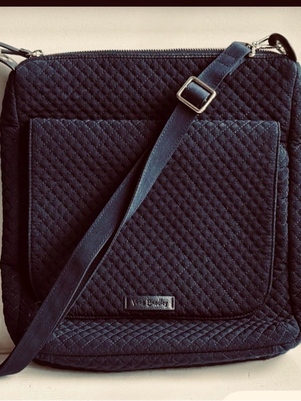 Vera Bradley Quilted Black Mailbag Messenger